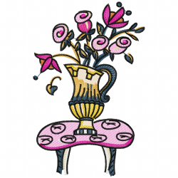 Vase For Flowers Embroidery Design 5 Vase For Flowers Embroidery Design 5